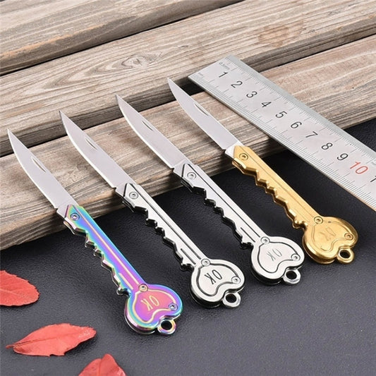Mini llavero con cuchillo táctico para acampar al aire libre, llavero plegable, herramienta multiusos de seguridad y autodefensa
