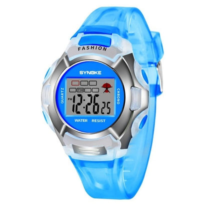 SYNOKE 99329 Montre de sport électronique étanche lumineuse pour enfants, Noir, Bleu, Vert, Rose, Violet, Rouge