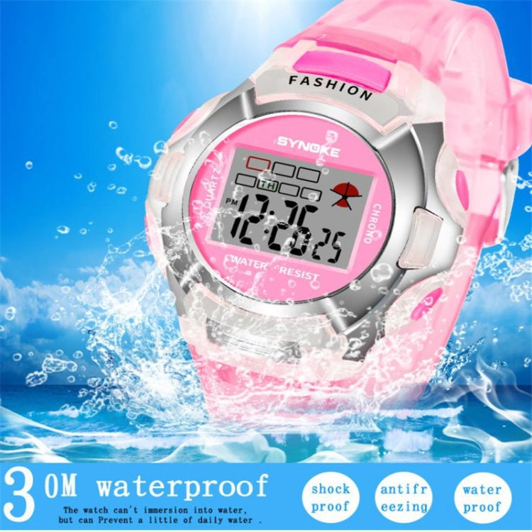 SYNOKE 99329 Montre de sport électronique étanche lumineuse pour enfants, Noir, Bleu, Vert, Rose, Violet, Rouge