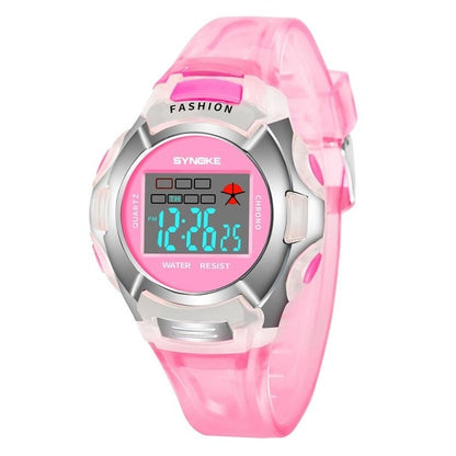 SYNOKE 99329 Montre de sport électronique étanche lumineuse pour enfants, Noir, Bleu, Vert, Rose, Violet, Rouge