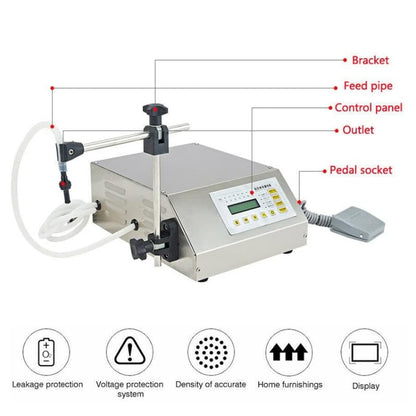 Mini Portable Electric Digital Control Pump Liquid Filling Machine LCD Display Milk Bottles Filler