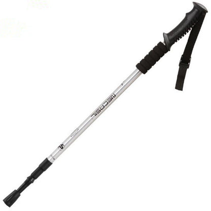 NECASIL Three-section Aluminum Alloy Straight Handle Retractable Trekking Trekking Pole, Three-section (Black), Three-section (Red), Three-section (Blue), Three-section (Silver), Three-section (Purple), Three-section (Gold)