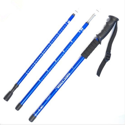 NECASIL Three-section Aluminum Alloy Straight Handle Retractable Trekking Trekking Pole, Three-section (Black), Three-section (Red), Three-section (Blue), Three-section (Silver), Three-section (Purple), Three-section (Gold)