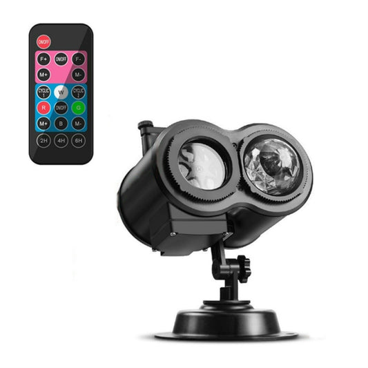 Lampe de projection de Noël à double tube LED RVBW 12W effet vagues d'eau, 12 motifs, 16 motifs