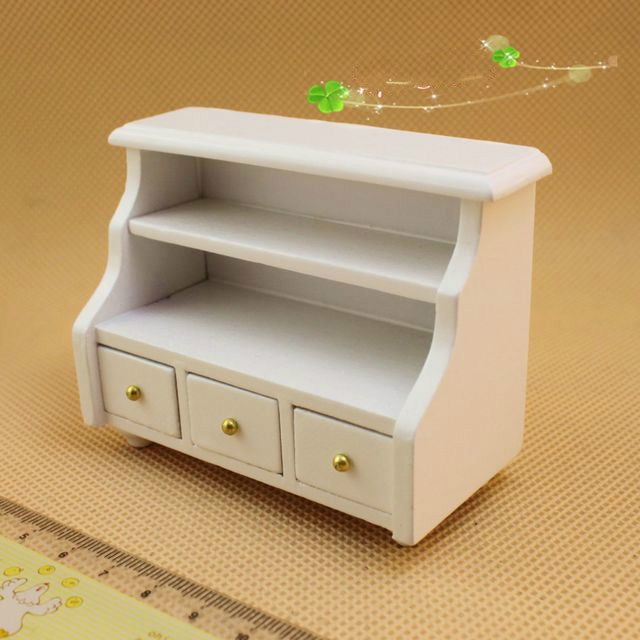 Mini meuble de maison de poupée, petite armoire de salle de bain blanche, modèle d'armoire à serviettes, mini meuble de salle de bain