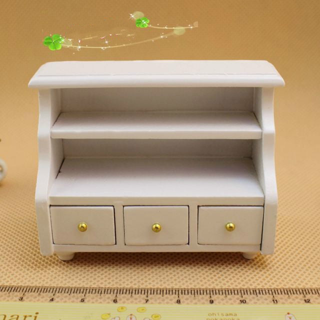Mini meuble de maison de poupée, petite armoire de salle de bain blanche, modèle d'armoire à serviettes, mini meuble de salle de bain
