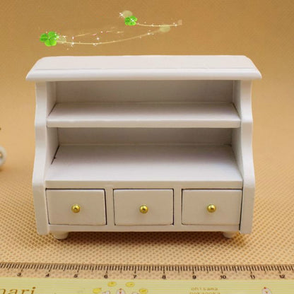 Mini meuble de maison de poupée, petite armoire de salle de bain blanche, modèle d'armoire à serviettes, mini meuble de salle de bain