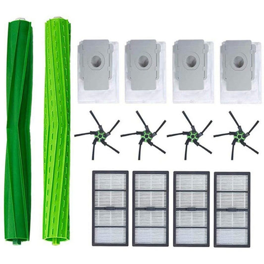 Robot Sweeping Brush + Hippa + Side Brush + Dust Bag Set For iRobot Roomba S9 S9+, 14 PCS/Set