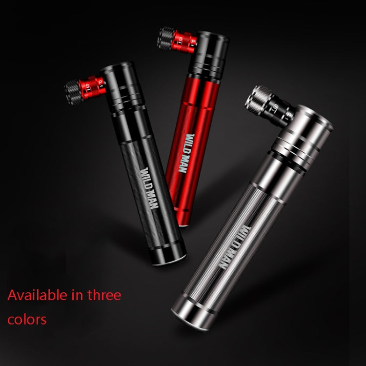 WILD MAN Mountain Road Bike Portable Bicycle Pump Us And French Mouth Universal Pump Mini Basketball Football Pump, GK8 (Red), GK8 (Silver)
