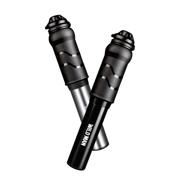WILD MAN High Pressure Mountain Road Bike Portable Bicycle Pump Us And French Mouth Universal Mini Basketball Pump, GK1 (Bright Black), GK1 (Bright Silver)