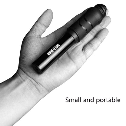 WILD MAN High Pressure Mountain Road Bike Portable Bicycle Pump Us And French Mouth Universal Mini Basketball Pump, GK1 (Bright Black), GK1 (Bright Silver)