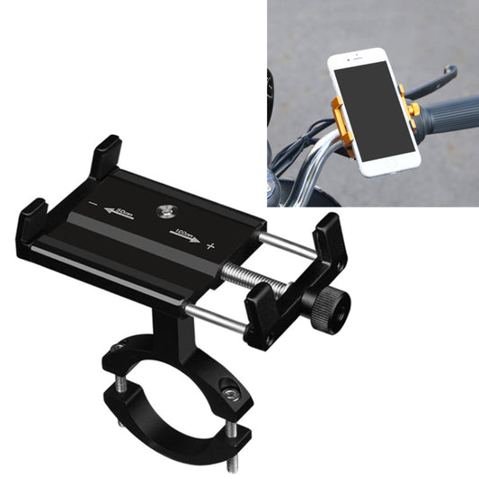 Support de téléphone portable de vélo en alliage d'aluminium 2 pièces Support de navigation de téléphone portable de moto Support de main de moto électrique, Noir (Style Guidon), Or (Style Guidon), Argent (Style Guidon)