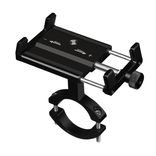 Support de téléphone portable de vélo en alliage d'aluminium 2 pièces Support de navigation de téléphone portable de moto Support de main de moto électrique, Noir (Style Guidon), Or (Style Guidon), Argent (Style Guidon)