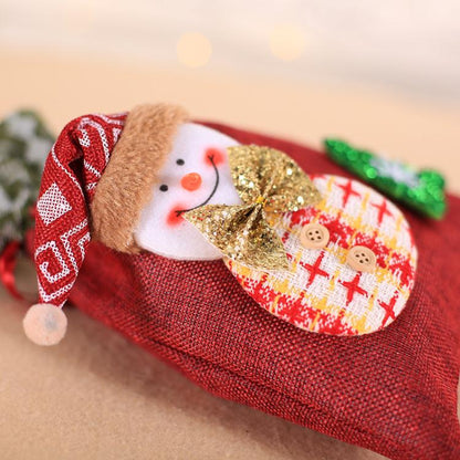 Creative Christmas Gift Bag Children Burlap Beam Apple Bag Candy Cookie Bag