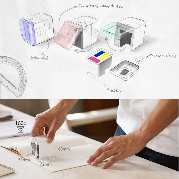 Mbrush Handheld Printer Custom Content Portable Full Color Inkjet Printer with Ink Cartridges