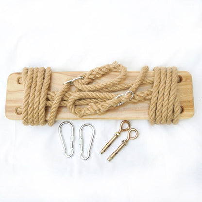 Outdoor Swing Indoor Balcony Children Adult Solid Wood Swing, Hemp Rope, Climbing Rope