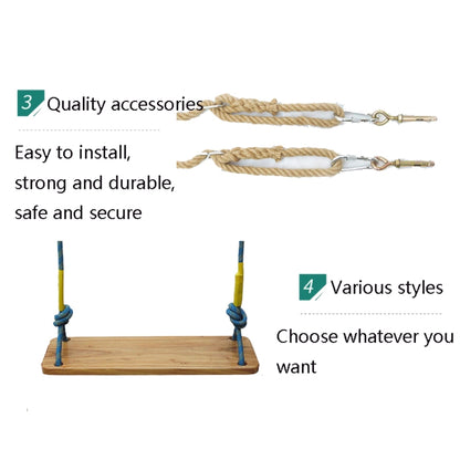 Outdoor Swing Indoor Balcony Children Adult Solid Wood Swing, Hemp Rope, Climbing Rope