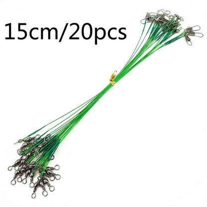 20 Stücke Luya Vorfach mit Wirbel, Bissfestes Vorfach, 20CM, 25CM, 30CM, 15CM