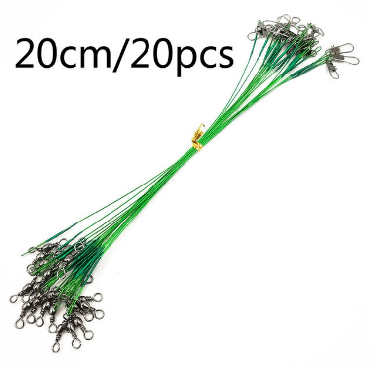20 Stücke Luya Vorfach mit Wirbel, Bissfestes Vorfach, 20CM, 25CM, 30CM, 15CM