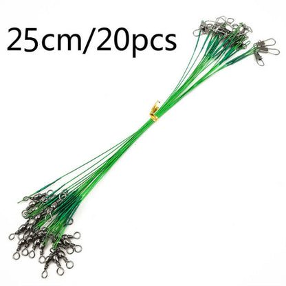 20 Stücke Luya Vorfach mit Wirbel, Bissfestes Vorfach, 20CM, 25CM, 30CM, 15CM