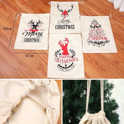 Large Printed Linen Backpack Christmas Gift Bag Candy Bag, A Type, B Type, C Type, D Type