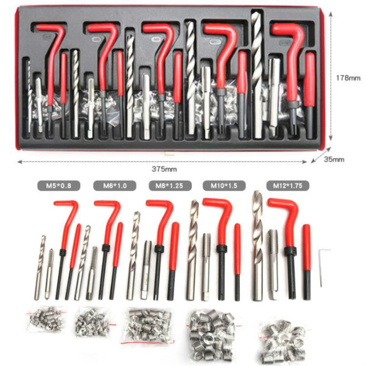Kit de réparation de filetages 131 en 1 pour taraudeuses, 131 en 1
