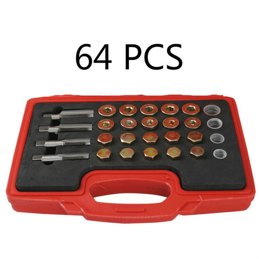 Car Oil Pan Oil Drain Screw Sliding Tooth Repair Tool Oil Bottom Screw, 64 PCS In 1, 114 PCS In 1