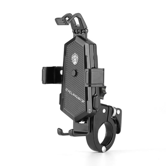 Bicycle Mobile Phone Holder Can Rotate And Adjust Fixed Aluminum Alloy Bracket Automatic Grab Bracket, Handlebar Installation, Rearview Mirror Installation