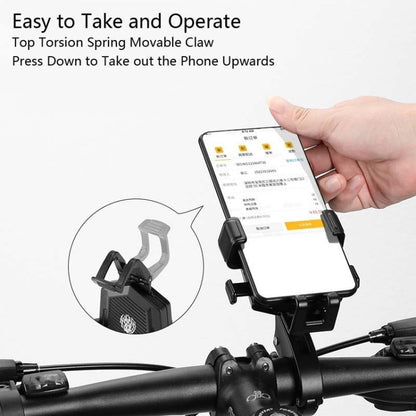 Fahrrad Handyhalterung Drehbar Und Einstellbar Feste Aluminiumlegierungshalterung Automatischer Greiferhalter, Lenkerinstallation, Rückspiegelinstallation