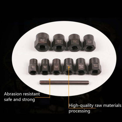 11 In 1 Damaged Nut Removal Tool Anti-Corrosion Sliding Thread Nut Extractor, 11 In 1