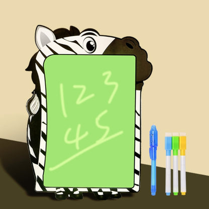 Children Fluorescent Drawing Board Multifunctional Writing Board Early Education Graffiti Board, Dinosaur, Cow, Giraffe, Zebra