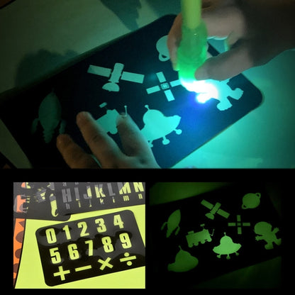 Children Fluorescent Drawing Board Multifunctional Writing Board Early Education Graffiti Board, Dinosaur, Cow, Giraffe, Zebra