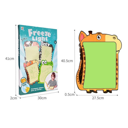 Children Fluorescent Drawing Board Multifunctional Writing Board Early Education Graffiti Board, Dinosaur, Cow, Giraffe, Zebra