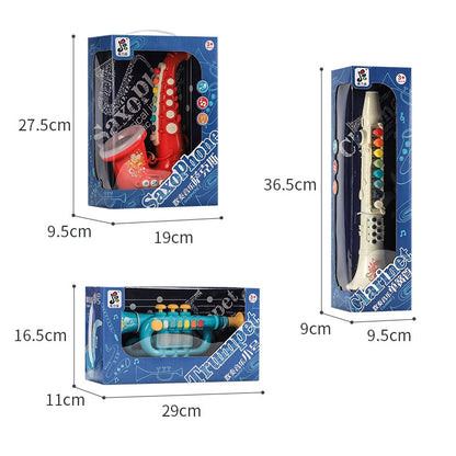 Instrument de musique de simulation de puzzle pour l'éducation précoce des enfants, 6806 Trompette-Rouge, 6806 Trompette-Bleue, 6807 Clarinette-Rouge, 6807 Clarinette-Blanche, 6805 Saxophone-Rouge, 6805 Saxophone-Vert