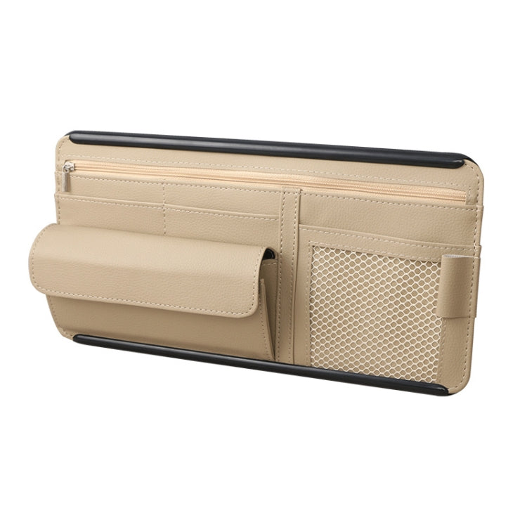 Car Sun Block Glasses Case Document Holder Car Plastic Frame Zipper Type Multi-Function Card Bag Storage Bag