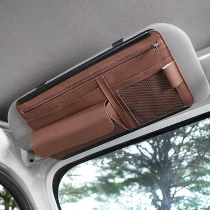 Car Sun Block Glasses Case Document Holder Car Plastic Frame Zipper Type Multi-Function Card Bag Storage Bag