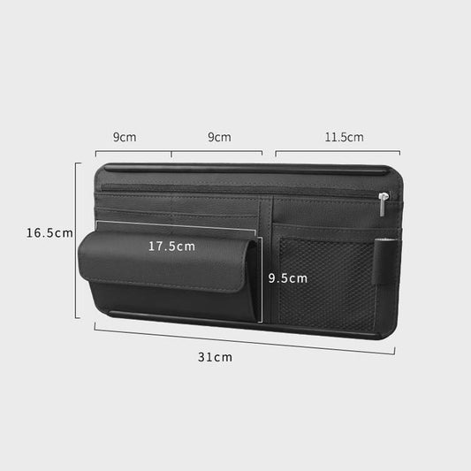 Car Sun Block Glasses Case Document Holder Car Plastic Frame Zipper Type Multi-Function Card Bag Storage Bag, Red, Beige, Pink, Brown, Black