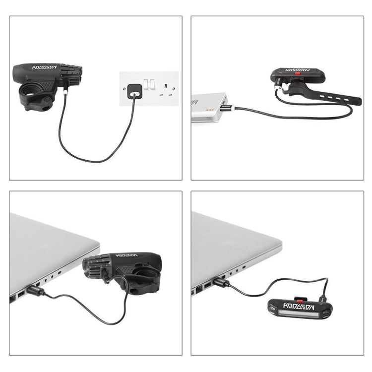 Bike Light USB Rechargeable Mountain Bike Warning Light, Front Light + Tail Light