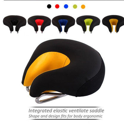 Noseless Bicycle Saddle Mountain Bike Thickened  Soft Cushion, Yellow, Red, Green, Blue, Black