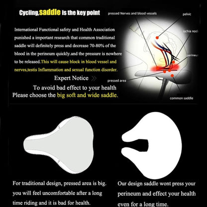Noseless Bicycle Saddle Mountain Bike Thickened  Soft Cushion, Yellow, Red, Green, Blue, Black