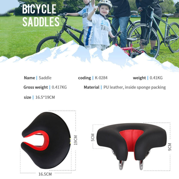 Noseless Bicycle Saddle Mountain Bike Thickened  Soft Cushion, Yellow, Red, Green, Blue, Black