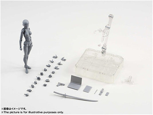 Figuarts Body Body-Chan Body-Kun Couleur grise Ver. Figurine d'action en PVC noir Modèle de collection Jouet