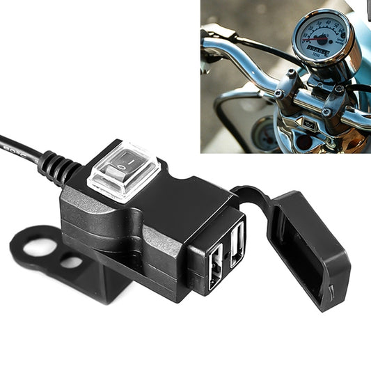 Chargeur de guidon de moto étanche 12V double port USB 5V 1A/2.1A Adaptateur d'alimentation pour téléphone portable, Chargeur de guidon