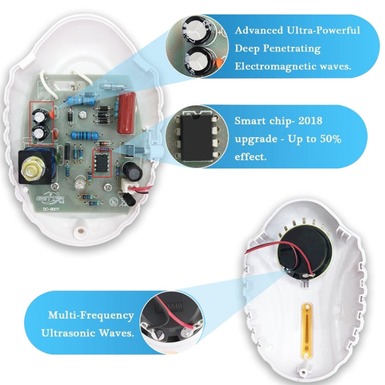 Répulsif anti-moustiques électronique multifonctionnel à ultrasons DC-9014, Prise américaine DC-9014, Prise européenne DC-9014