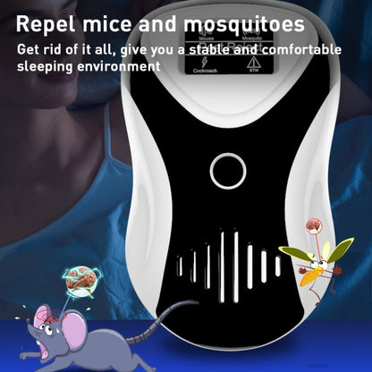 DC-9017A Ultrasonic Mouse Repeller Energy-Saving Silent Insect Repeller Multifunctional Mosquito Repellent And Insect Repellent, Black+US Plug, Black+EU Plug, Black+UK Plug