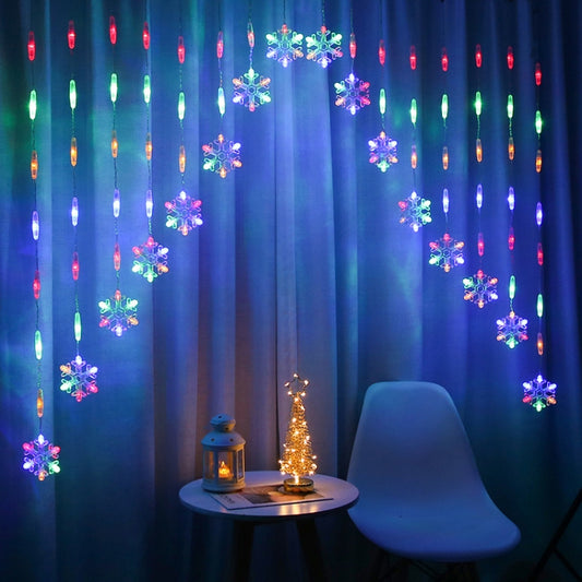 Guirlande lumineuse de Noël en forme de flocon de neige en V inversé, étanche, prise européenne, lumière blanc chaud, lumière colorée