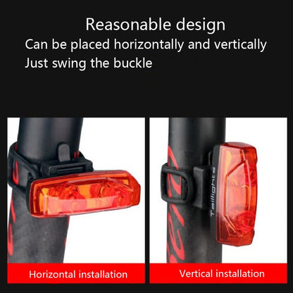 Magnetic Induction Taillight Bicycle Self-Generation Induction Taillight Waterproof Night Riding Safety Warning Light, Magnetic Induction Taillight