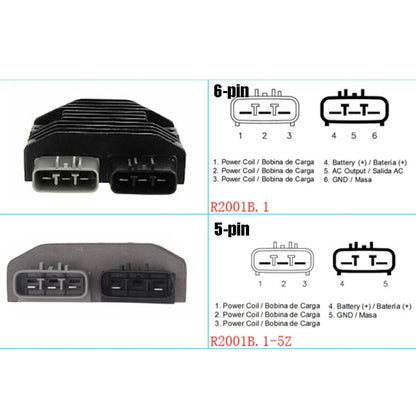 2001B.1 Motorcycle Rectifier For Can-Am Commander 1000 RHINO700/YXR700, 2001B.1 5-pin, 2001B.1 6-pin