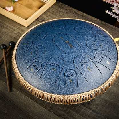 15-Tone Ethereal Drum 14-Inch Steel Tongue Drum Hollow Drum Sanskrit Drummer Disc, Red, Black, Golden, Purple, Navy Blue, Blue