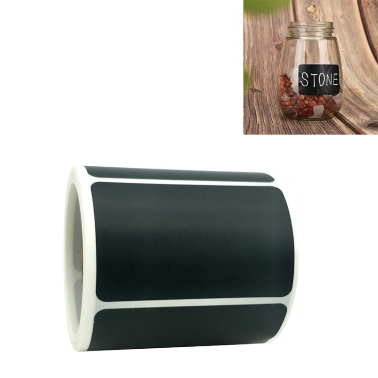 Removable Writing Chalkboard Sticker Home Kitchen Supplies Label, 5 Rolls Circular 3.5x5.5cm(Each), 5 Rolls Rectangle 3.5x5.5cm(Each)